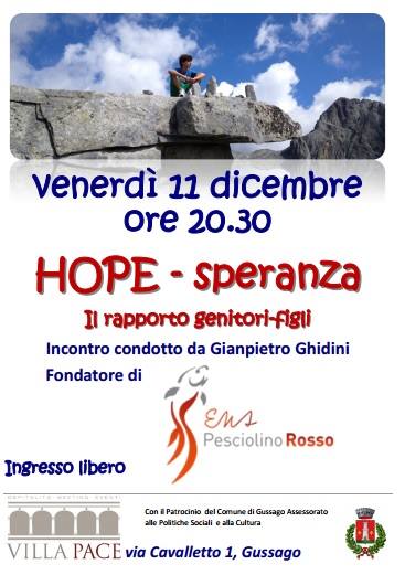 Incontro HOPE - Speranza a Gussago (BS)